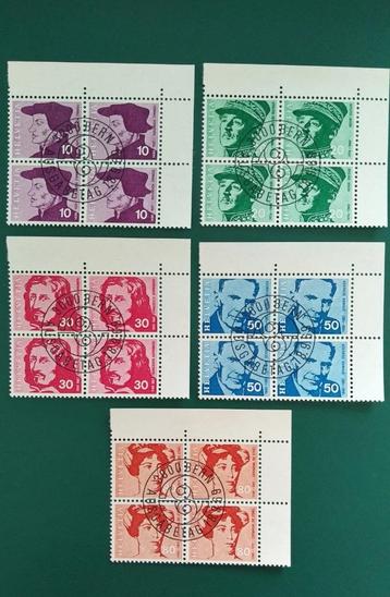 Zwitserland : blokken bekende Zwitsers 1969/72/74 FDCstempel beschikbaar voor biedingen