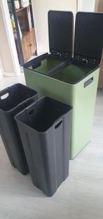 Prullenbak 2 x 30 Liter mintgroen, Ophalen, Gebruikt, 50 tot 75 cm