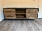 Industriële TV-meubel / dressoir – 150 cm breed, Ophalen, 150 tot 200 cm, Zo goed als nieuw, Met lade(s)