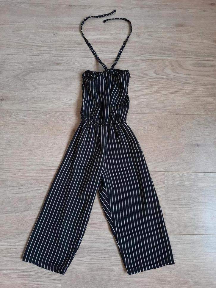 Mooie Nette Zwarte Wit Gestreepte Jumpsuit Maat 98-104, Kinderen en Baby's, Kinderkleding | Maat 98, Zo goed als nieuw, Meisje