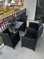 4 zwarte tuinstoelen PURE, Tuin en Terras, Tuinsets en Loungesets, Ophalen, 4 zitplaatsen, Kunststof, Zo goed als nieuw