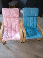Ikea kinderstoelen roze en blauw, Huis en Inrichting, Stoelen, Ophalen, Hout, Twee, Overige kleuren