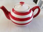 Theepot rood wit gestreept, Pristine pottery, Ophalen of Verzenden, Zo goed als nieuw, Overige stijlen, Overige typen