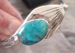 Vintage Navajo zilver turquoise armband, Sieraden, Tassen en Uiterlijk, Ophalen of Verzenden, Zo goed als nieuw, Dame, Zilver