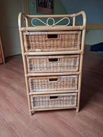 Rotan ladekastje, Huis en Inrichting, Kasten | Ladekasten, Ophalen, Gebruikt, Vintage, 50 tot 100 cm