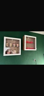 Mooie Wandkastjes / Vitrinekastjes, Huis en Inrichting, Kasten | Vitrinekasten, Ophalen, Met plank(en), Minder dan 50 cm, Zo goed als nieuw