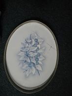 Antiek Dienblad met Blauwe Beschildering, Ophalen of Verzenden