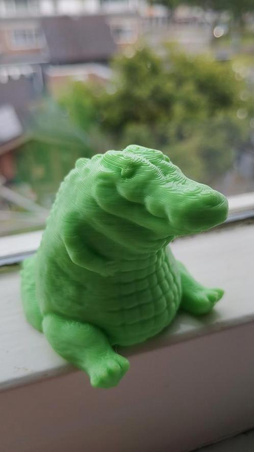 3D-geprinte Krokodil – Groen PLA+, Verzamelen, Poppetjes en Figuurtjes, Nieuw, Ophalen of Verzenden