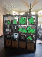 IKEA Kallax kast grijs met rieten manden, Huis en Inrichting, Ophalen, Met plank(en), Kunststof, 100 tot 150 cm