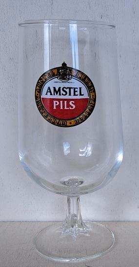 Amstel Pils Bierglas op voet, Verzamelen, Biermerken, Gebruikt, Glas of Glazen, Amstel, Ophalen of Verzenden