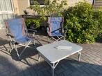 2 kampeerstoelen + tafel, Ophalen, Zo goed als nieuw, Campingstoel