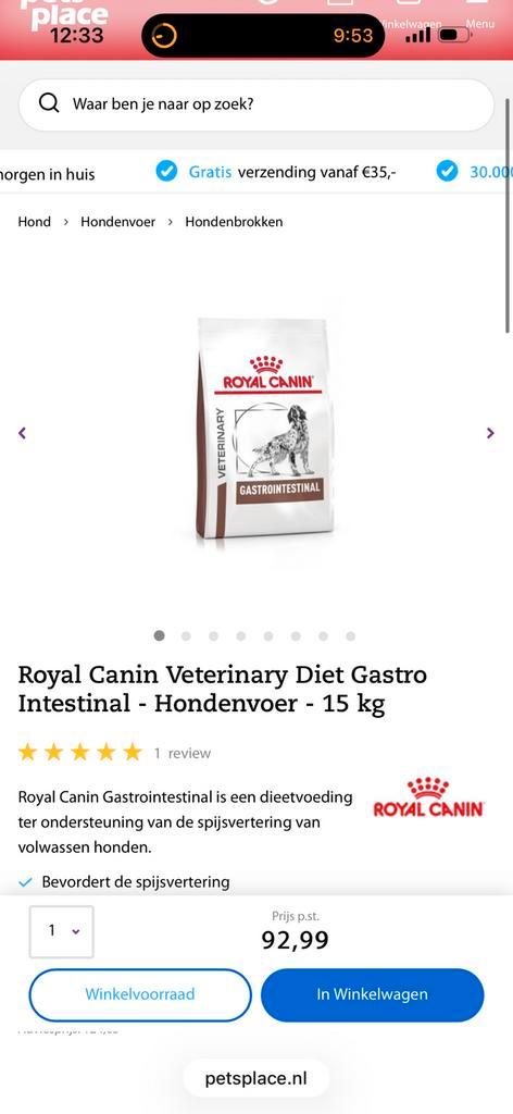Royal Canin Veterinary Diet Gastro Intestinal - Hondenvoer, Dieren en Toebehoren, Dierenvoeding, Hond, Ophalen
