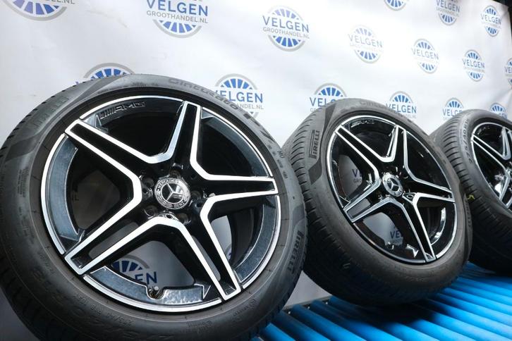 Mercedes E-klasse AMG velgen 18 inch + zomerbanden origineel, Auto-onderdelen, Banden en Velgen, Banden en Velgen, Zomerbanden