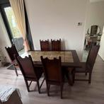 Grote diner tafel set met 6 stoelen Antiek, 4 tot 6 stoelen, Zo goed als nieuw, Ophalen