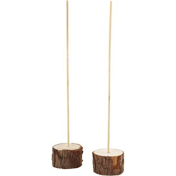 Deco houten staanders 2 stuks voet Ø 5 cm stok hoogte 25 cm beschikbaar voor biedingen