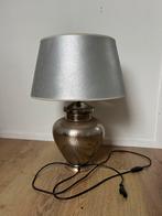 Zilveren tafellamp met slangenprint kap, Huis en Inrichting, Lampen | Vloerlampen, Ophalen, Zo goed als nieuw, Metaal, Minder dan 100 cm