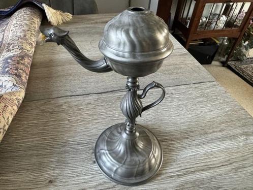 Oude Tinnen Olielamp een zogenaamde Snotneus van Kurz Tiel,, Antiek en Kunst, Antiek | Tin, Ophalen of Verzenden