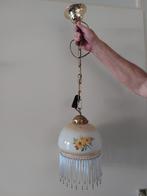 Glazen lamp met glazen buisjes en kraaltjes., Antiek en Kunst, Ophalen