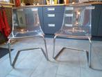Ikea Tobias eetkamerstoelen 4 stuks transparant, Huis en Inrichting, Ophalen, Gebruikt, Wit, Vier