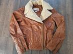 Heel gaaf echt lederen jasje - Maat 34, Bruin, Ophalen of Verzenden, Zo goed als nieuw, Jasje