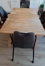 Eettafel beukenhout, uitschuifbaar (200/155 x 100 x 75), Ophalen, Gebruikt, 50 tot 100 cm, Vijf personen of meer