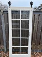 Hard houten deur met 10 ruiten, Doe-het-zelf en Verbouw, Deuren en Horren, Ophalen, Zo goed als nieuw, Binnendeur, 200 tot 215 cm