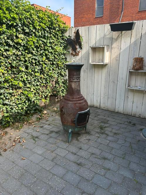 Gietijzeren buitenhaard met unieke motieven, Tuin en Terras, Tuinhaarden, Zo goed als nieuw, Ophalen