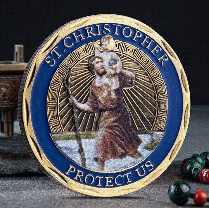 Christoffel penning devotie amulet voor bescherming, Postzegels en Munten, Penningen en Medailles, Overige materialen, Ophalen of Verzenden