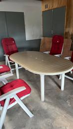 Tuinset tafel met 5 stoelen met kussens, Ophalen, Gebruikt