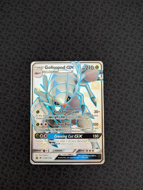 Golisopod GX Shiny #SV46 Pokemon Hidden Fates, Hobby en Vrije tijd, Verzamelkaartspellen | Pokémon, Zo goed als nieuw, Losse kaart