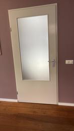 Binnendeur met glas, Doe-het-zelf en Verbouw, Deuren en Horren, Ophalen, Gebruikt, 80 tot 100 cm, Binnendeur