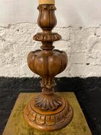 Vintage bohemian lamp houtsnijwerk jaren zeventig, Huis en Inrichting, Lampen | Tafellampen, Minder dan 50 cm, Gebruikt, Ophalen of Verzenden