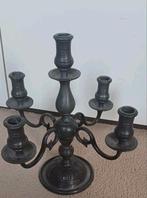 Oude tinnen kandelaar voor 5 kaarsen, Antiek en Kunst, Antiek | Kandelaars, Verzenden, Overige materialen