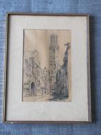 Utrecht Buurkerk - tekening C. Cramer, Antiek en Kunst, Kunst | Tekeningen en Foto's, Ophalen of Verzenden