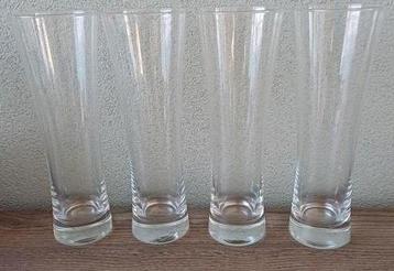 4 nieuwe bierglazen met dikke bodem, 22 cm hoog beschikbaar voor biedingen