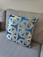 Blauw Satijnen Sierkussen met Glans, Ophalen of Verzenden, Nieuw, Blauw, Vierkant