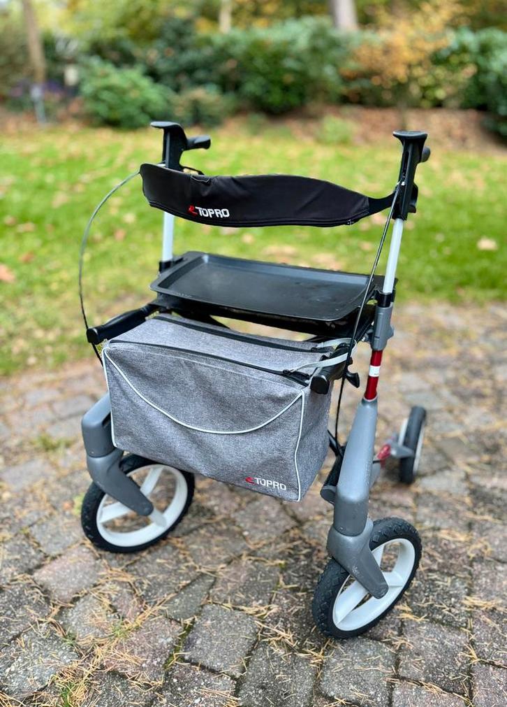 Topro Olympos ATR M Rollator + tas en dienblad, Diversen, Rollators, Zo goed als nieuw, Opvouwbaar, Ophalen
