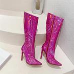 Roze glimmende hoge dames laarzen, Verzenden, Nieuw, Roze, Hoge laarzen