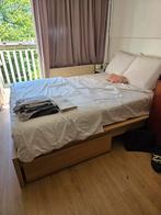 ikea bed + matras, Ophalen, Gebruikt, Beige, Tweepersoons