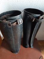 Oude leren caps beenkappen,landelijk ,stoer brocante, Ophalen of Verzenden