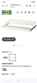 Schoenenrek uitschuifbaar Ikea, Ophalen, 50 tot 100 cm, Zo goed als nieuw, Minder dan 100 cm