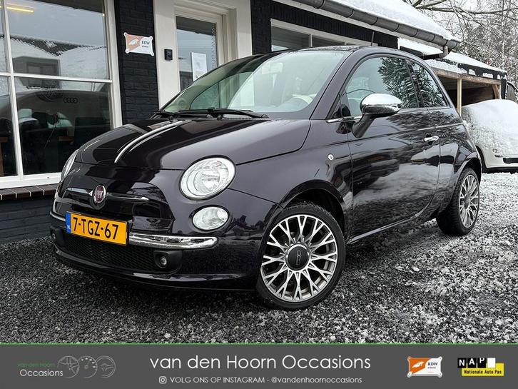 Fiat 500 1.2 AUBERGINE-PAARS | PANODAK | AIRCO | 16INCH, Auto's, Fiat, Bedrijf, Te koop, ABS, Airbags, Airconditioning, Alarm