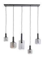 Hanglamp 5L 110x22x32 cm LEKAR zwart+smoke glas, Ophalen of Verzenden, Zo goed als nieuw, Glas, 75 cm of meer