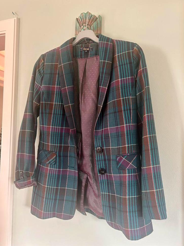King Louie blazer colbert jas jasje xs/s/m 34/36/38, Kleding | Dames, Jasjes, Kostuums en Pakken, Nieuw, Jasje, Maat 36 (S), Groen