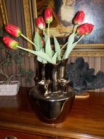 tulpenvaas , brons kleur 30 cm h, Ophalen, Overige kleuren, Aardewerk of Porselein, Zo goed als nieuw