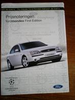 Ford Mondeo First Edition 2000 en of 2001 2 pag. + Prijzen, Verzenden, Zo goed als nieuw, Ford
