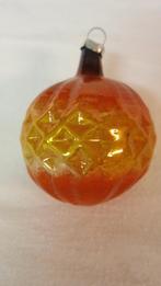 Oude glazen kerstbal goud kleurige ananas, Ophalen of Verzenden, Gebruikt