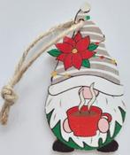 Houten hanger gnoom groen/bruin met mok 3,5 x 6,3 cm, Materiaal, ., Nieuw, Ophalen of Verzenden