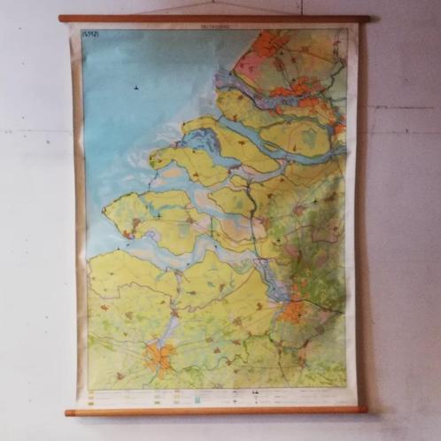 Schoolplaat Deltagebied, Antiek en Kunst, Antiek | Schoolplaten, Aardrijkskunde, Ophalen of Verzenden