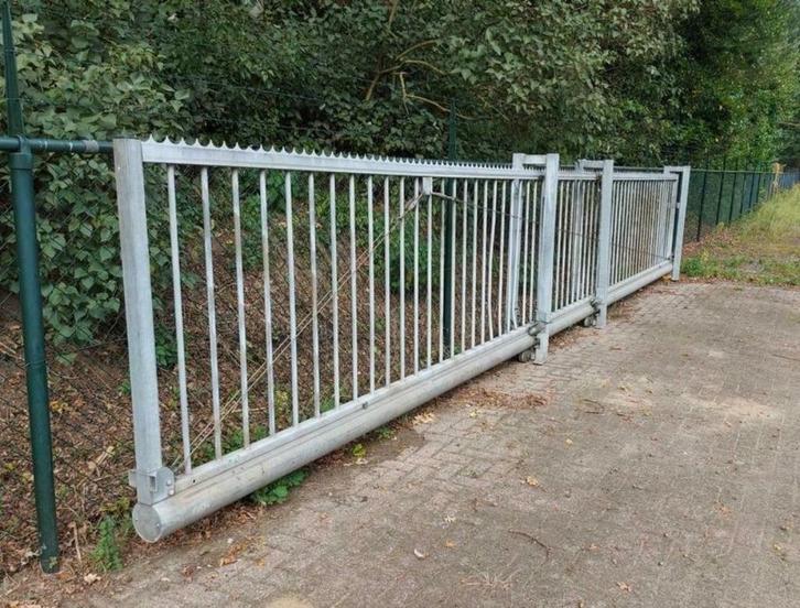 schuifpoort schuifhek 10 mtr. lang, 7,5 mtr. doorgang, Tuin en Terras, Tuinpoorten, Zo goed als nieuw, Schuifpoort, Staal, 150 tot 200 cm